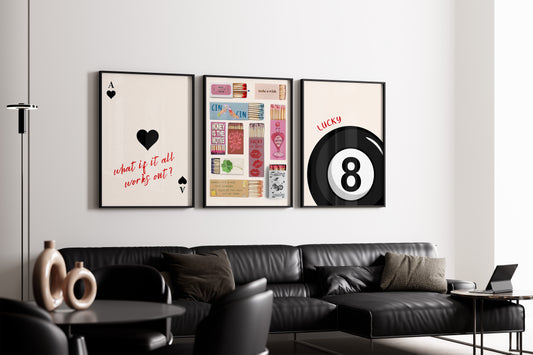 Set of 3 Lucky Charm Art Prints