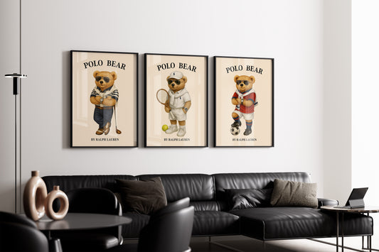 Sport Set Bear Poster, Digital Download (D55)