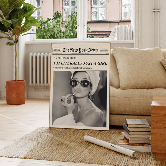 Trendy Women Newspaper Print – Physical Poster (G01)