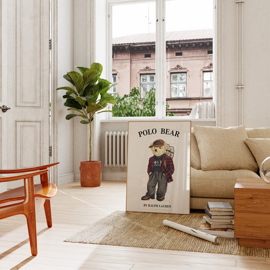 Luxury Polo Bear Poster, Digital Download (C210)
