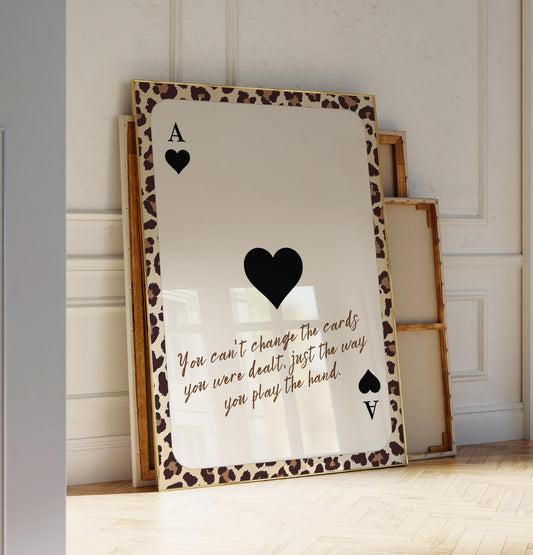 Lucky Card Poster, Ace of Hearts Print - Digital Poster (D105.2)