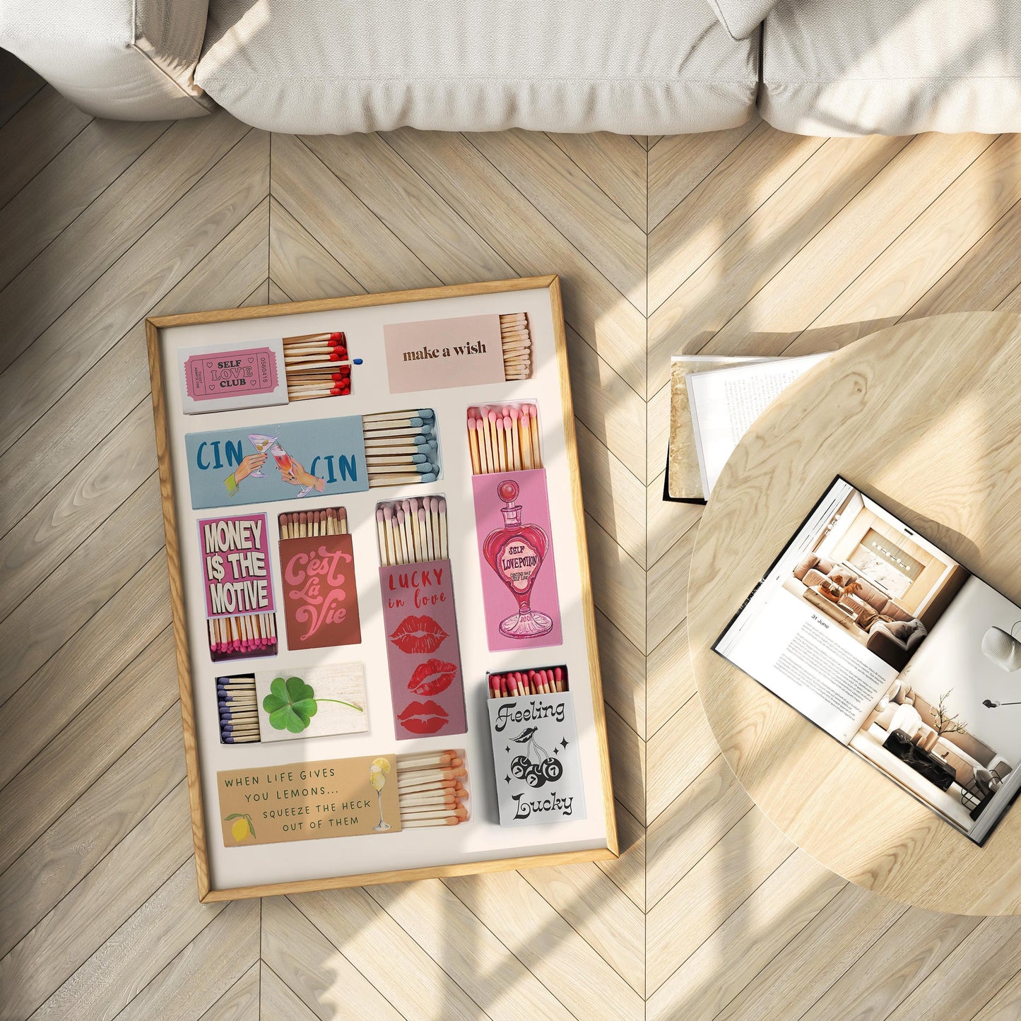 Cute Matchbox & Ace of Hearts Poster Set – Digital Poster