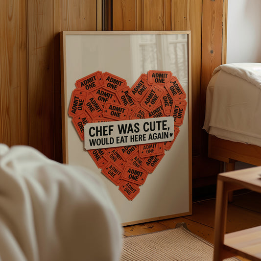 Romantic Red Ticket Heart Poster