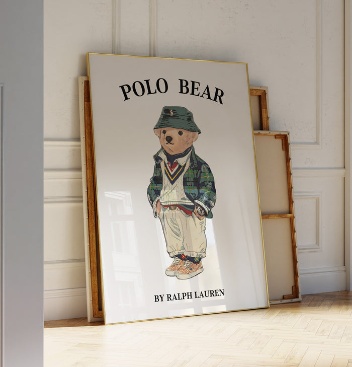 Vintage Preppy Bear Fashion Poster