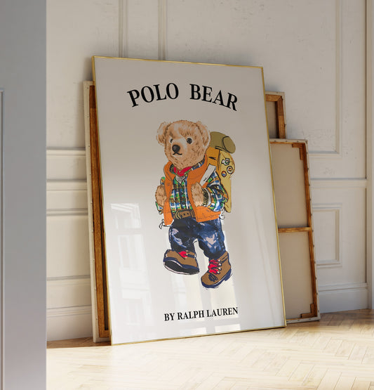 Hiking Bear Adventure Wall Art