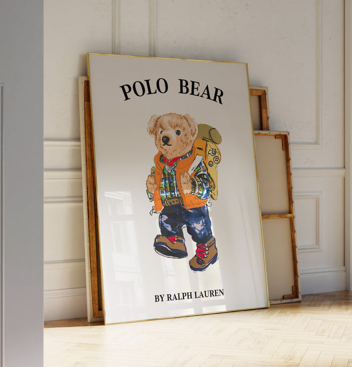 Hiking Bear Adventure Wall Art
