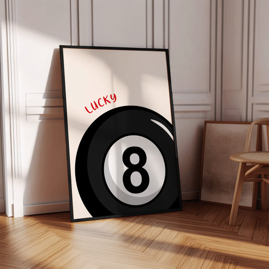 Billiards Lucky 8-Ball Poster