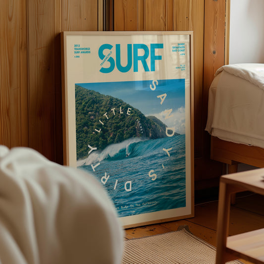 Surf Wave Retro Magazine Cover Poster