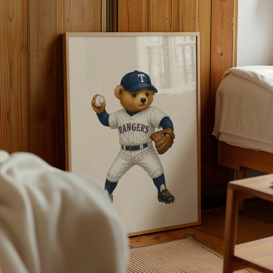 Baseball Designer Fashion Bear Poster