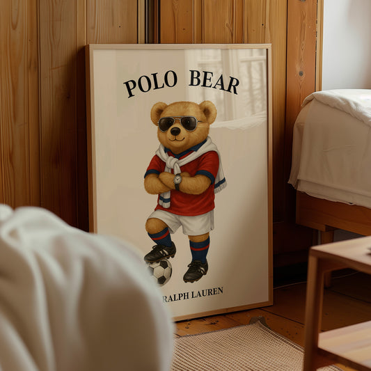 Football Soccer Bear Poster