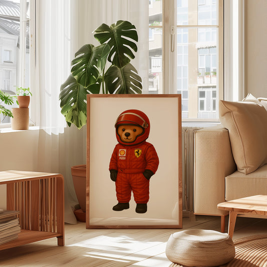 Formula 1 Polo Bear Poster, Driver F1 Print – Physical Print (D23)