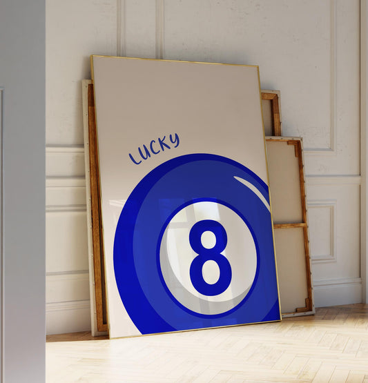 Vintage Blue Matchbox “Lucky You” Set of 3 — Digital Poster (B132)