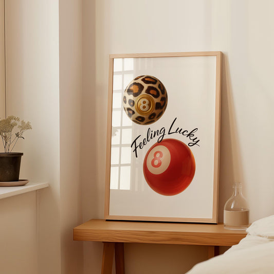 Lucky Ball Poster, Billiards Print - Digital Poster (D105.1)