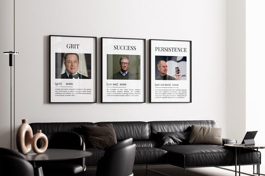Set of 3 Definition Posters (Bill Gates, Steve Jobs, Elon Musk) — Digital Posters (W08)