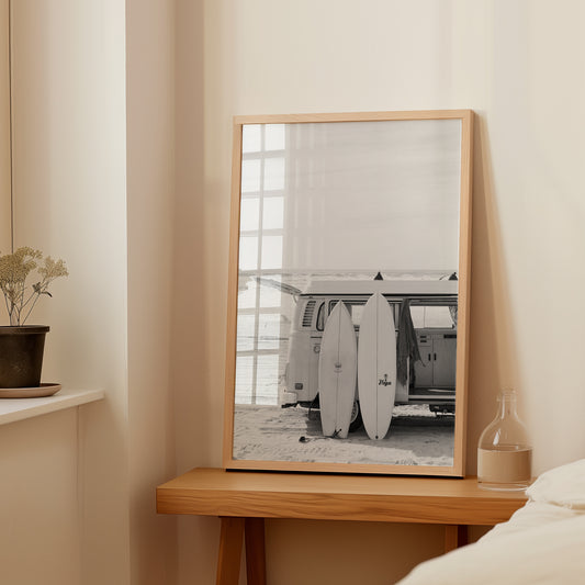 Vintage Surf Van & Boards Poster