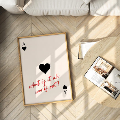 Cute Matchbox & Ace of Hearts Poster Set  – Digital Poster