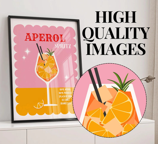 Aperol Spritz Recipe Poster - Digital Poster (D01)