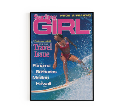 Vintage Female Surfer Magazine Poster