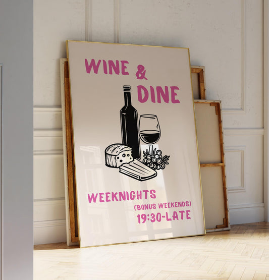 Set of 3 “Cin Cin” Retro Food & Wine Prints — Digital Poster (A70)