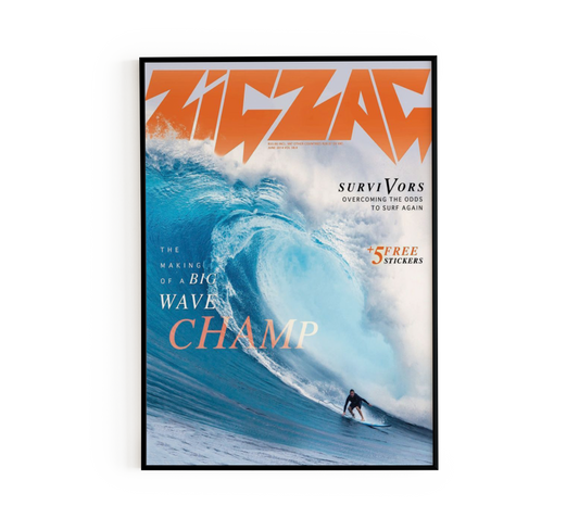 Big Wave Surfer Vintage Magazine Poster