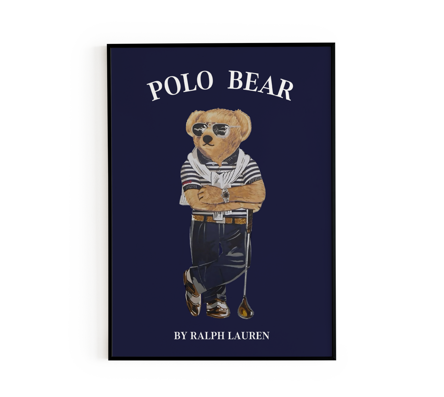 Preppy Bear Golfing Print