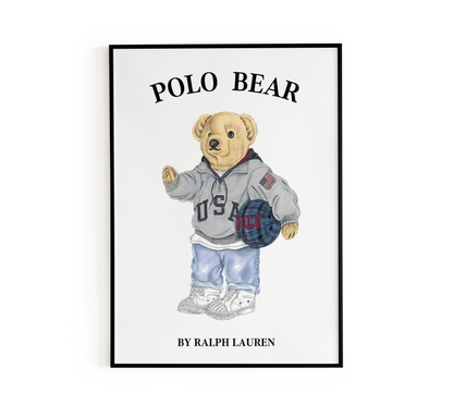 USA Sport Preppy Bear Wall Art