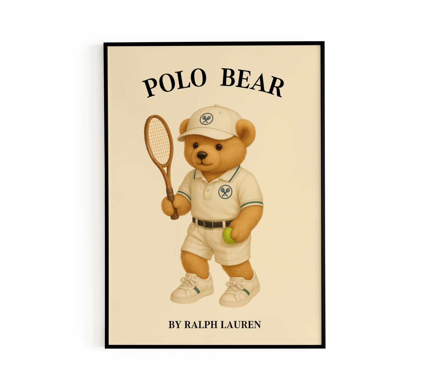 Tennis Teddy Bear Poster