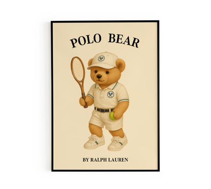 Tennis Teddy Bear Poster