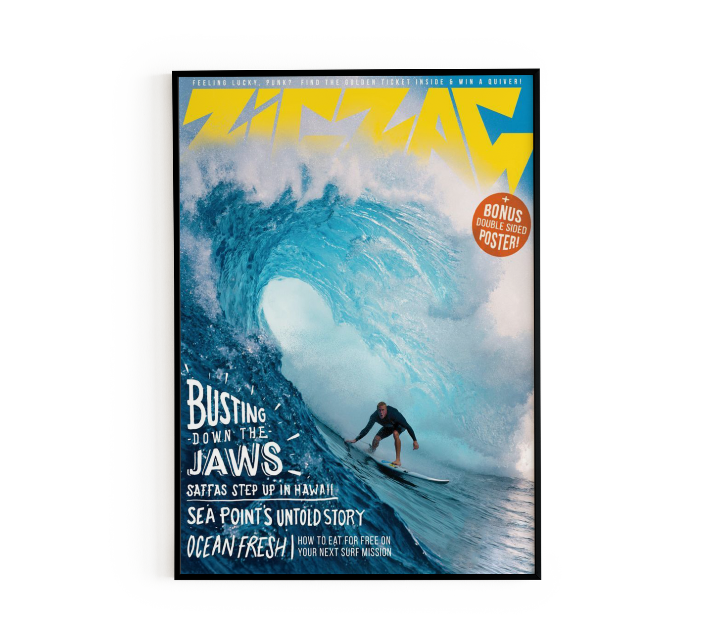 Vintage Hawaiian Jaws Surfer Poster