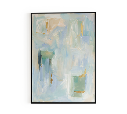 Modern Pastel Blue Abstract Poster