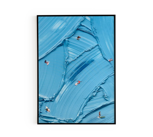 Abstract Blue Surfer Print