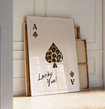 Set of 2 Playing Card Art, Leopard & Zebra Wall Art – Digital Download (B121)