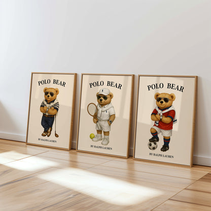 Sport Set Bear Poster, Digital Download (D55)