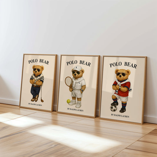 Sport Set Bear Poster, Digital Download (D55)