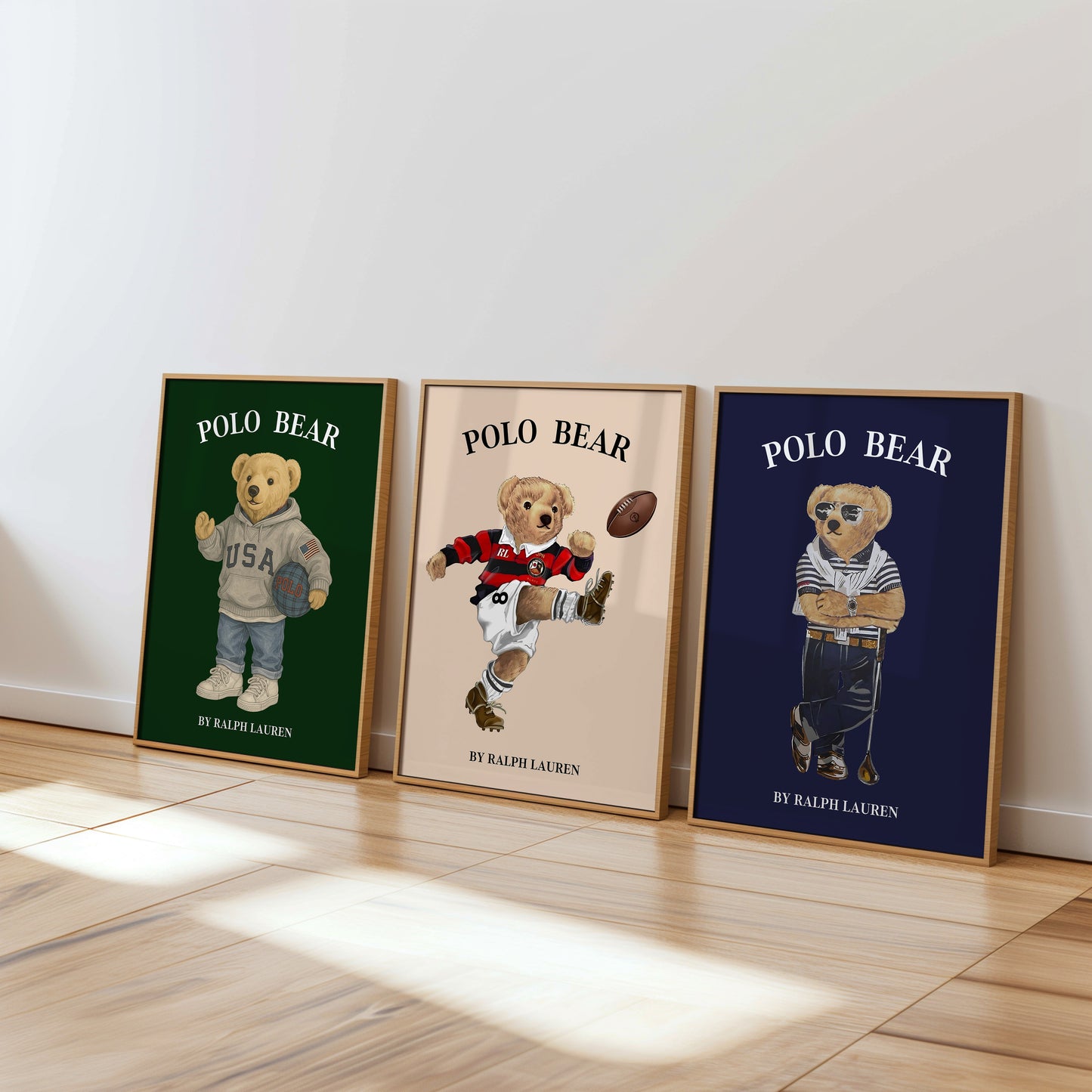 Sport Set Bear Posters, Digital Download (D39)