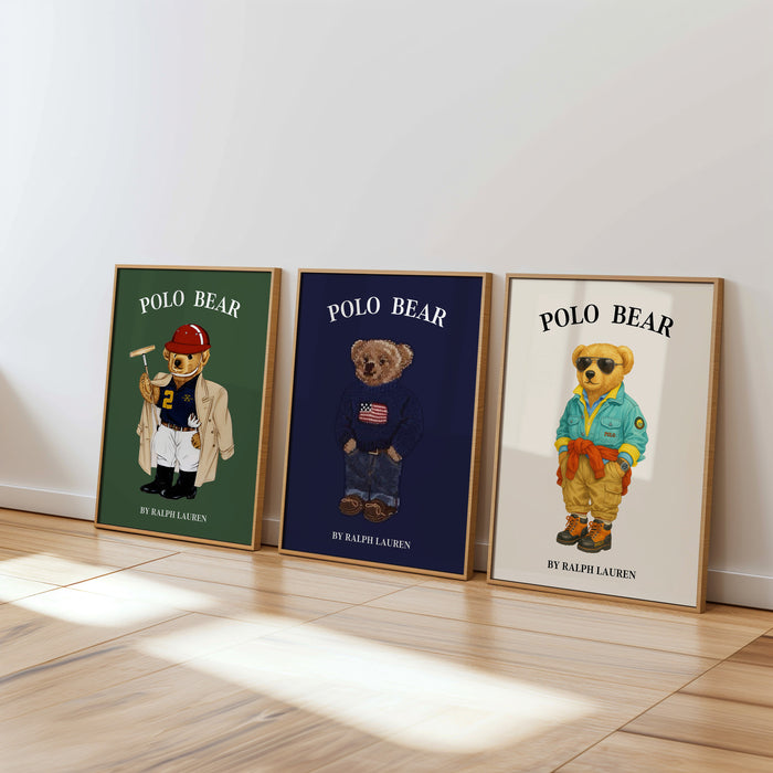 Preppy Bear Mascot Trio Set Posters