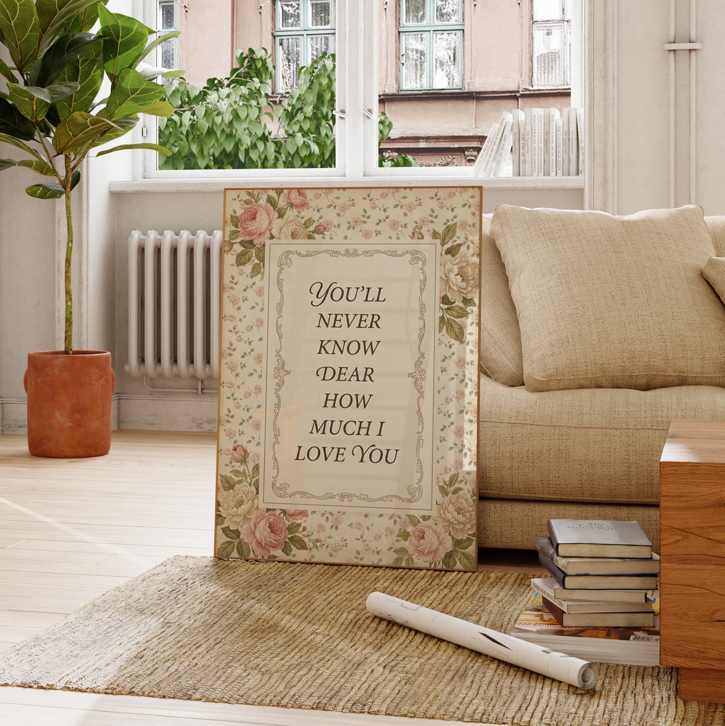 Romantic Vintage Floral Love Quote Poster