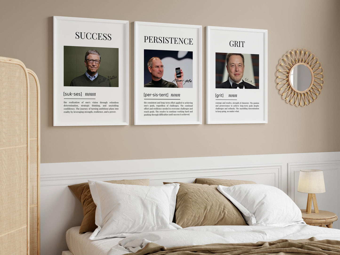 Set of 3 Definition Posters (Bill Gates, Steve Jobs, Elon Musk) — Digital Posters (W08)