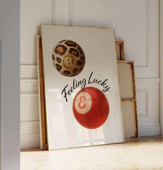 Lucky Ball Poster, Billiards Print - Digital Poster (D105.1)