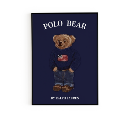 Navy Classic Polo Bear Poster
