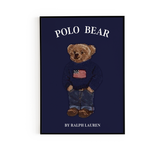 Navy Classic Polo Bear Poster
