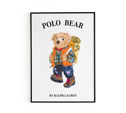 Hiking Bear Adventure Wall Art