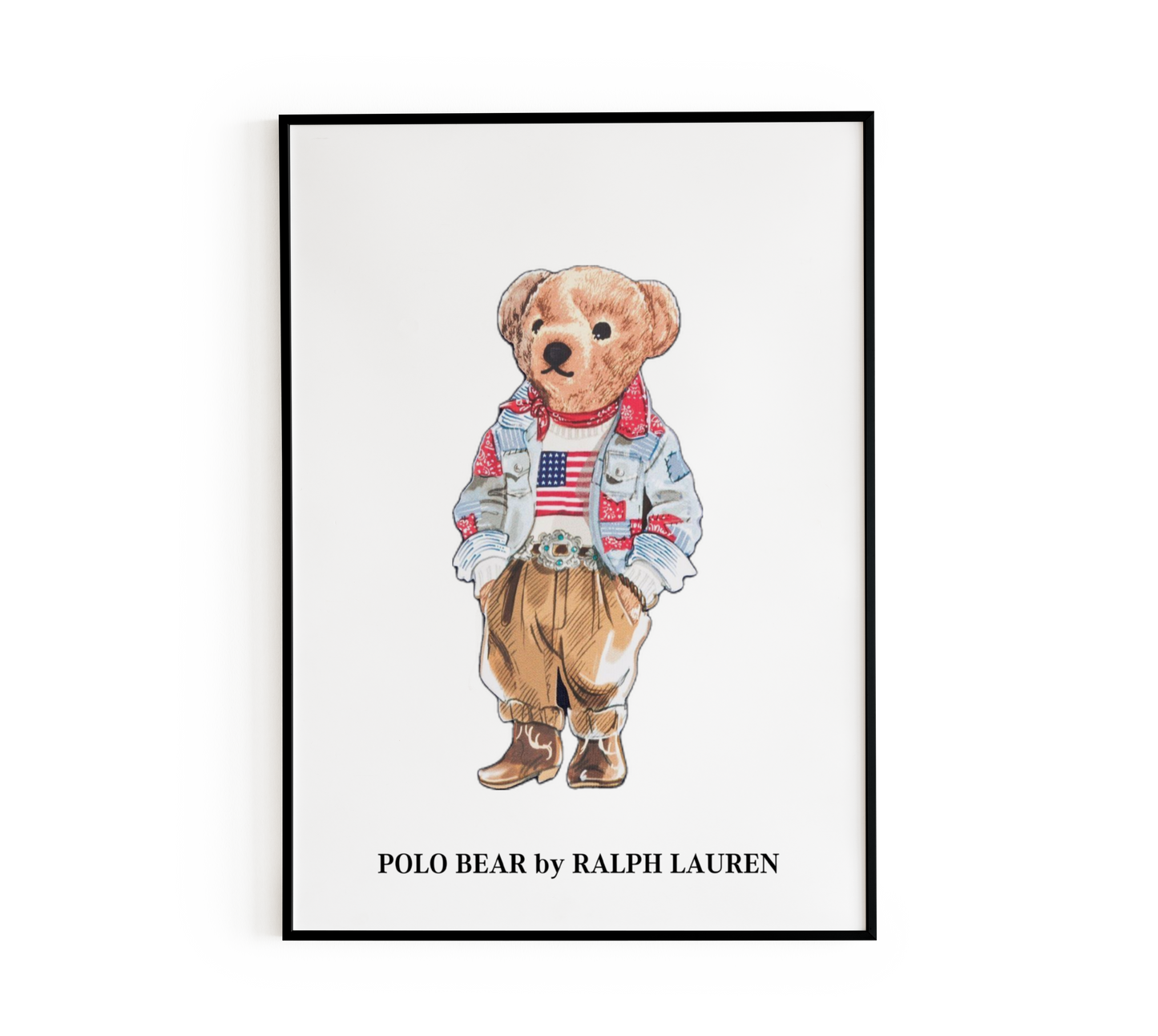 Vintage Americana Fashion Bear Poster