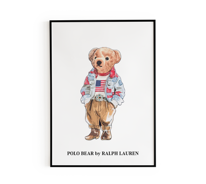 Vintage Americana Fashion Bear Poster