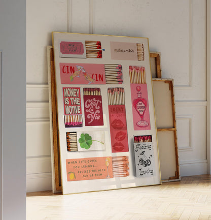 Lucky Matchbox Poster Set (3 Prints) – Digital Poster (D104)