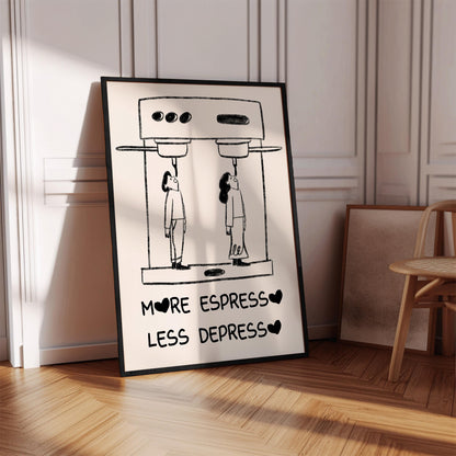 Coffee Poster, Funny Espresso Decor — Digital Poster (A20)