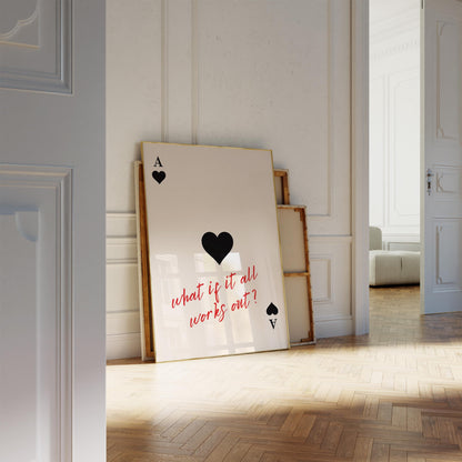 Cute Matchbox & Ace of Hearts Poster Set  – Digital Poster