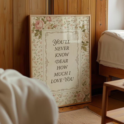 Romantic Vintage Floral Love Quote Poster