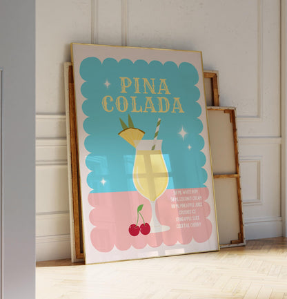 Piña Colada Recipe Poster - Digital Poster (D03)
