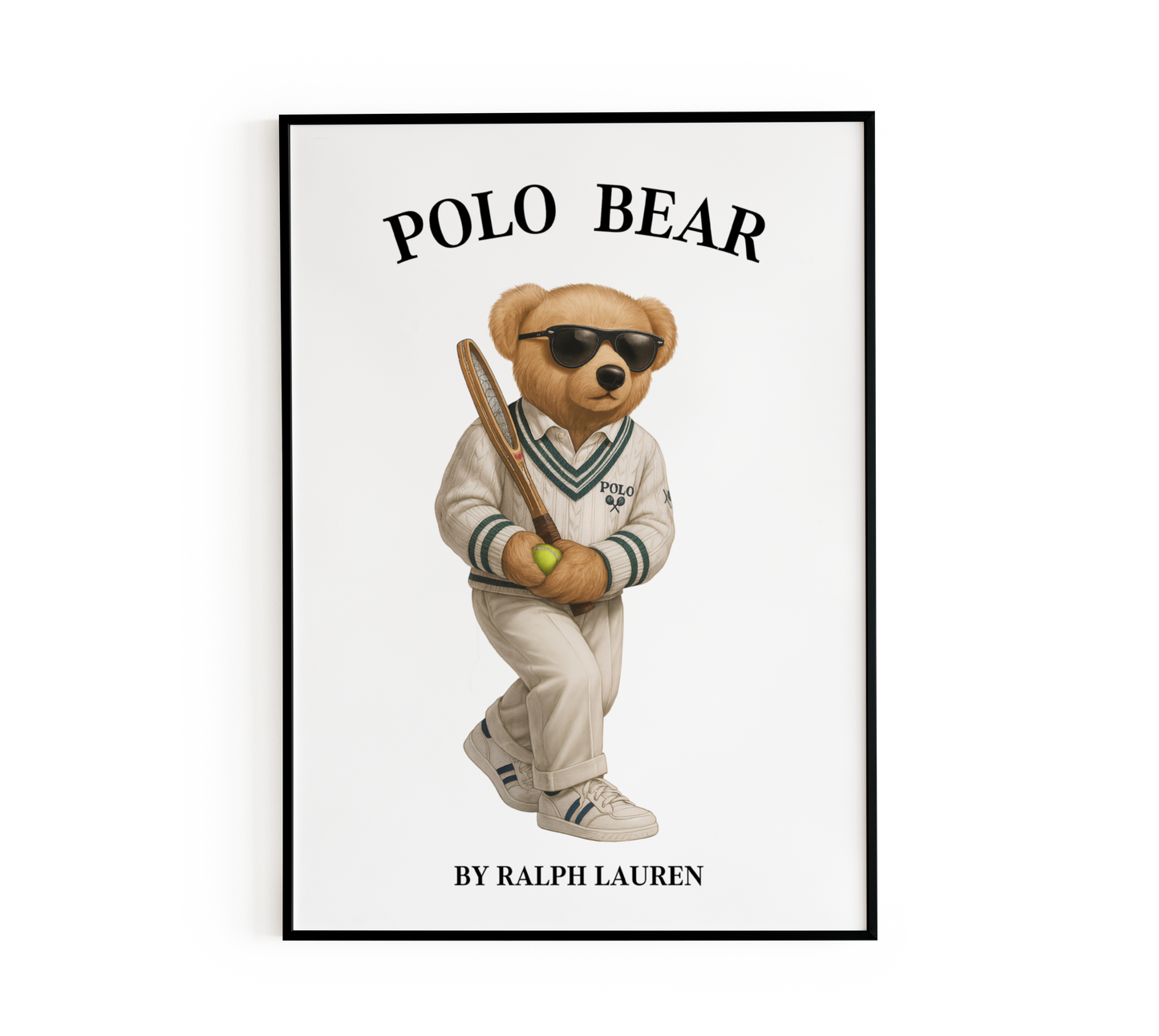 Vintage Tennis Mascot Bear Poster